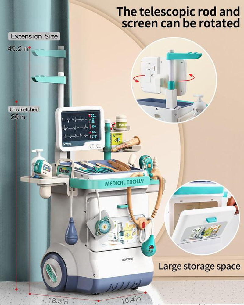 Mobile Medical Station for Kids - Fun Learning Doctor Pretend Kit with Realistic Accessories & Interactive Features