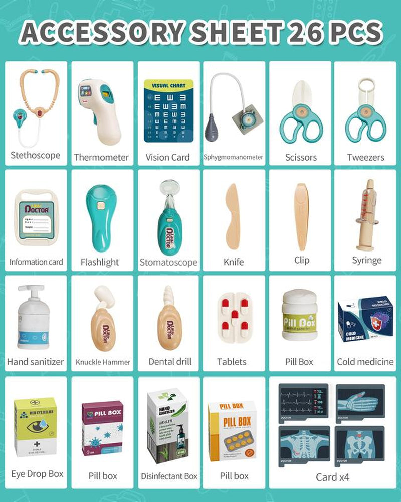 Mobile Medical Station for Kids - Fun Learning Doctor Pretend Kit with Realistic Accessories & Interactive Features
