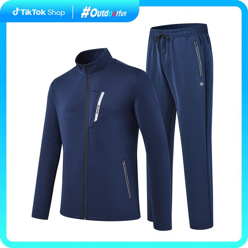 Mofiz Mens Tracksuit Jogging Warm up Full Zip Runningsweatsuit Comfortable Outfits Casual Athletic Pants Full Zip Jacket 2 Piece