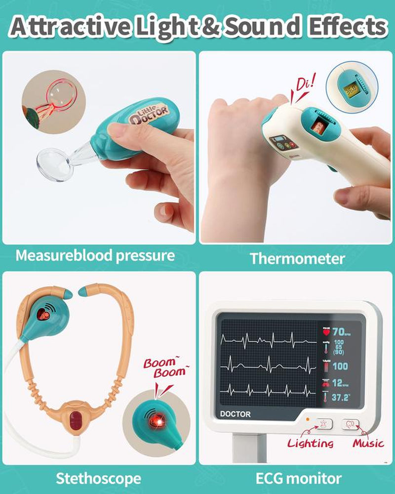 Mobile Medical Station for Kids - Fun Learning Doctor Pretend Kit with Realistic Accessories & Interactive Features