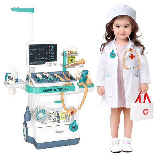 Mobile Medical Station for Kids - Fun Learning Doctor Pretend Kit with Realistic Accessories & Interactive Features